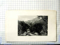 Original Old Antique Print Radclyffe Engraving Caunant Mawr Dotbadern