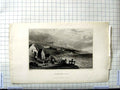 Original Old Antique Print View Puckaster Cove Fishermen Houses Bartlett Wallis