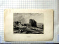 Original Old Antique Print View London England From Highgate Marshall Engraving