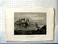 Original Old Antique Print Engraving View Schloss Borgholm Architecture