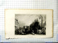 Original Old Antique Print Salman Engraving View Singhofen Street Scene Houses