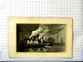 Original Old Antique Print Scene Port Said Coaling Party Harbour Boats Smoke
