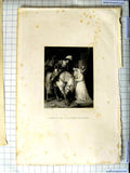 Original Old Antique Print Westall Engraving Scene Henry Iv Gabrielle D'Entrees