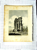 Original Old Antique Print 1813 Priory Church Tynemouth Northumberland Shepherd