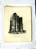 Original Old Antique Print 1806 Western Front Malmsbury Abbey Church Smith Nash