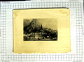 Original Old Antique Print Allom Starling View Town Dinante Meuse River