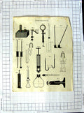 Original Old Antique Print Pneumatics Instruments Diagrams Drawings