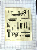 Original Old Antique Print Pyrotechny Instruments Machines Engineering 18th