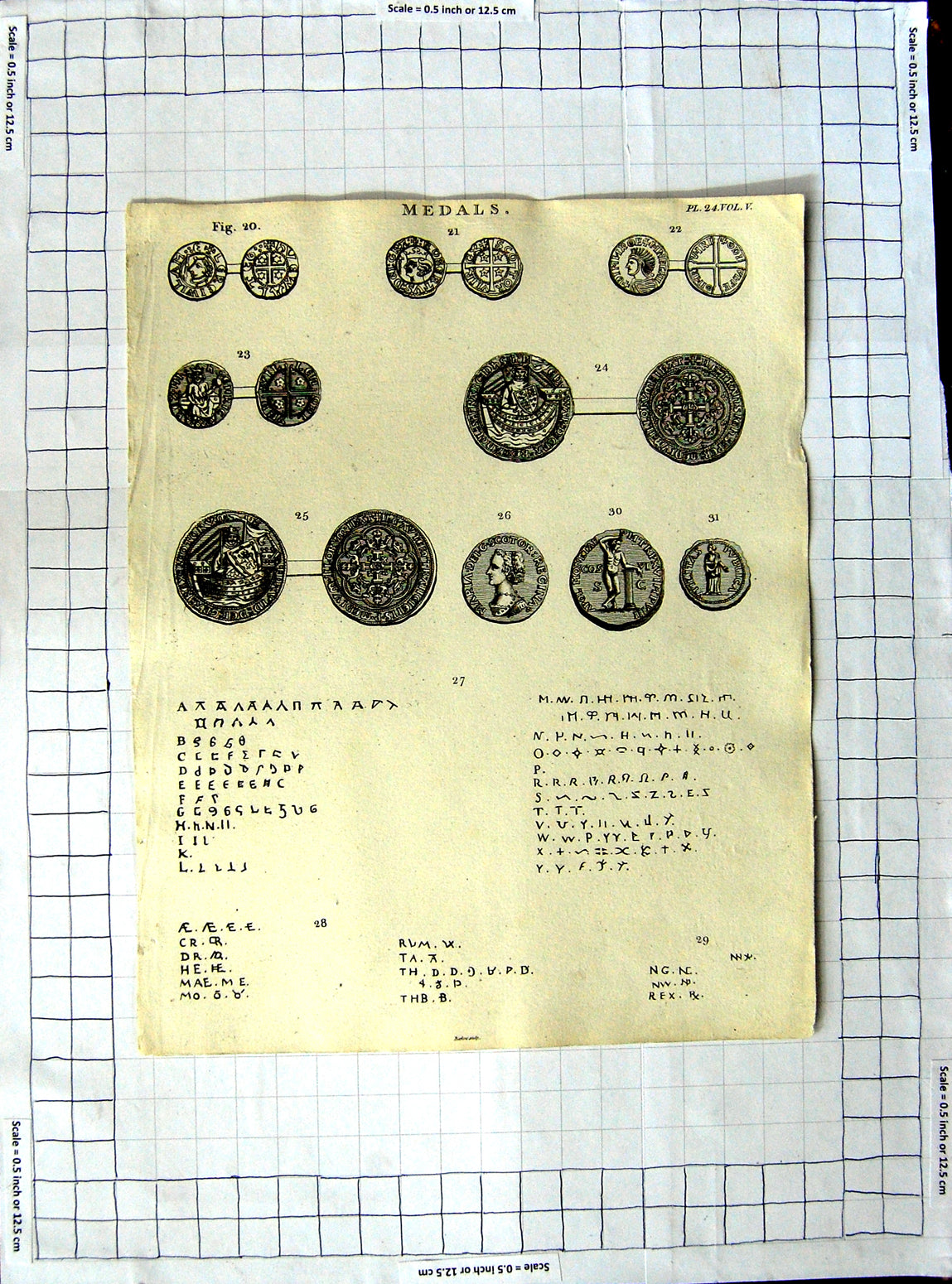 Original Old Antique Print War Medals Letters Barlow Sculptor 19th Century