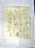 Original Old Antique Print Optics Diagrams Angles Geometry Figures Victorian