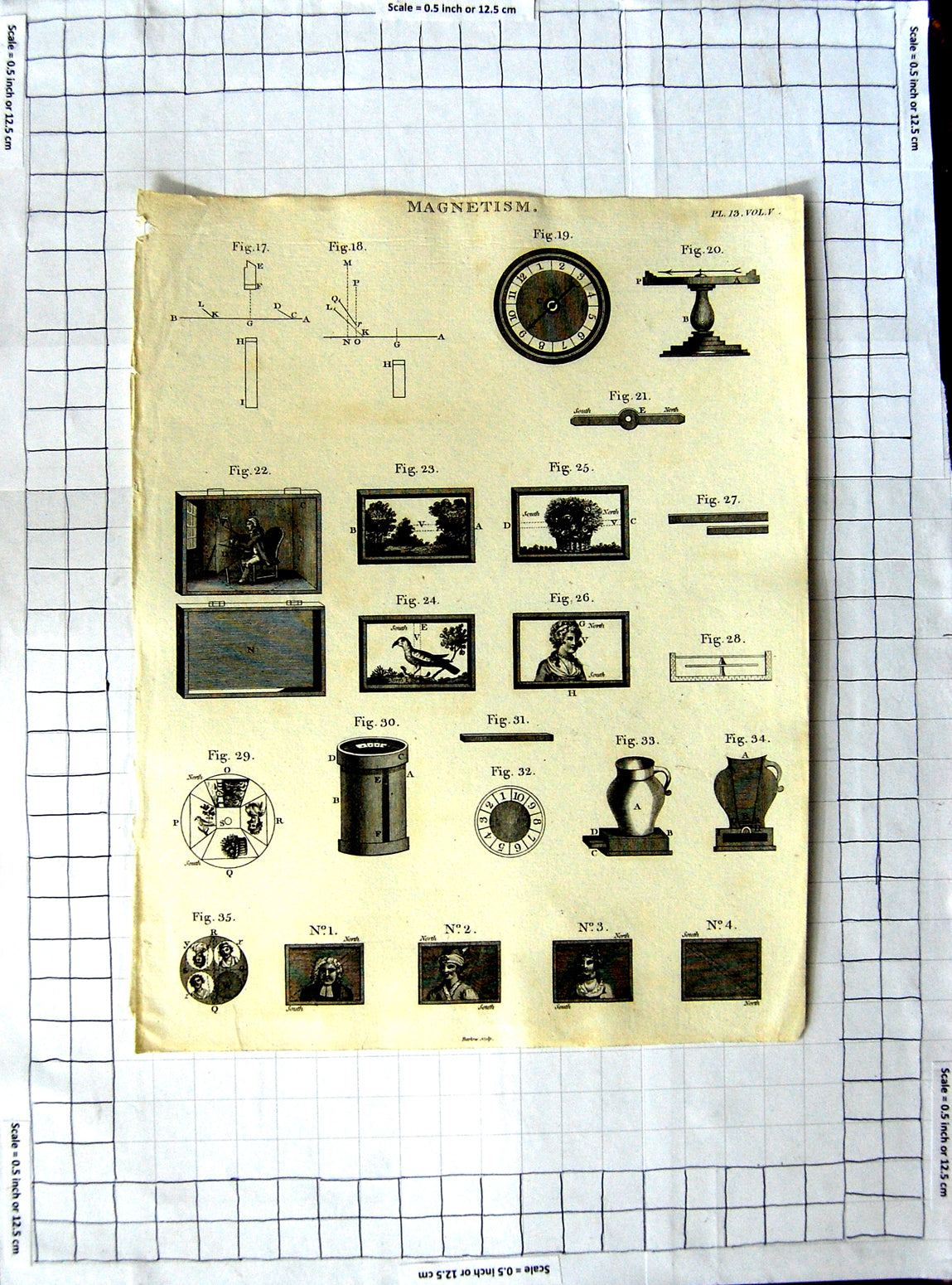 Original Old Antique Print Magnetism Instruments Diagrams Figures Victorian