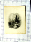 Original Old Antique Print Engraving Scene Hindoo Mother Sunlight 20th Century