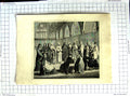 Original Old Antique Print Engraving C1790-C1900 Church People Scene 18th