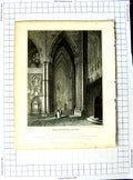 Original Old Antique Print 1820 Neale Varrall Westminster Abbey Camden Garrick