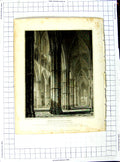 Original Old Antique Print 1817 Neale Lewis Westminster Abbey North Aisle Nave