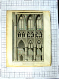 Old Antique Print 1817 Neale Roffe Westminster Abbey Architecture Choir 19th