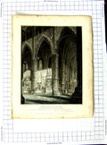 Original Old Antique Print 1816 Neale Lewis Westminster Abbey Transept Aisle
