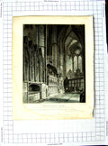 Original Old Antique Print Neale Woolnoth Westminster Abbey Seberts Monument