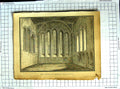 Original Old Antique Print Architecture Chancel Chetwode Church Buckinghamshire