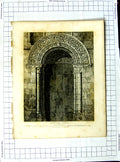 Original Old Antique Print 1812 Door-Way Barfreston Church Kent Gandy Keux 19th