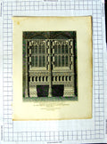 Original Old Antique Print 1811 Priory Church Countess Salisbury Chantry Roffe