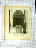 Old Antique Print 1811 St. Nicholas Chapel Lynn Norfolk Roffe Mackenzie 19th