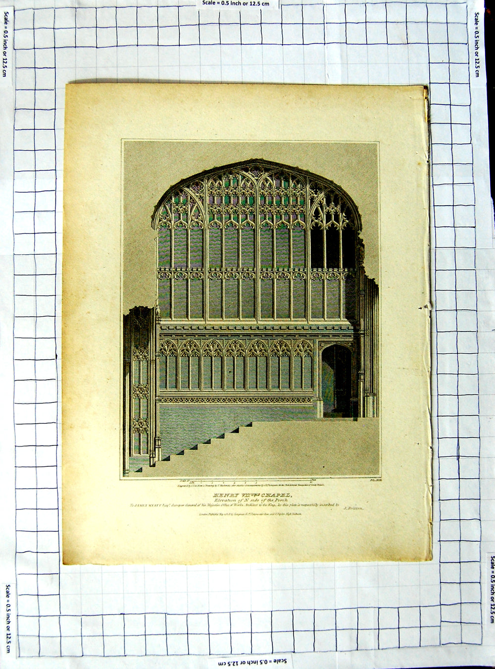 Old Antique Print 1808 Porch Henry Vii Chapel Lee Thompson Architecture 19th