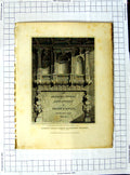 Original Old Antique Print 1809 Chimney Queen Elizabeth Gallery Windsor Castle