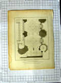 Original Old Antique Print 1807 Henry Chapel Plan Groining RoRoffe Mackenzie