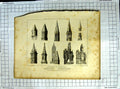Original Old Antique Print 1821 Pinnacles Cathedral Salisbury Cattermole Keux