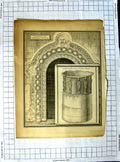 Old Antique Print 1805 Door-Way Tidmarsh Church Ancient Leaden Childrey 19th