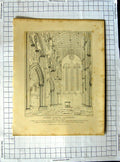 Old Antique Print 1819 Romsey Church Hampshire Artist Cattermole Le Keux 19th