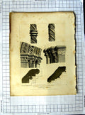Old Antique Print 1807 Doorway Ockendon Church Essex Richards Mackenzie 19th