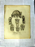 Original Old Antique Print 1805 Priory Church Dunstaple Bedfordshire Woolnoth