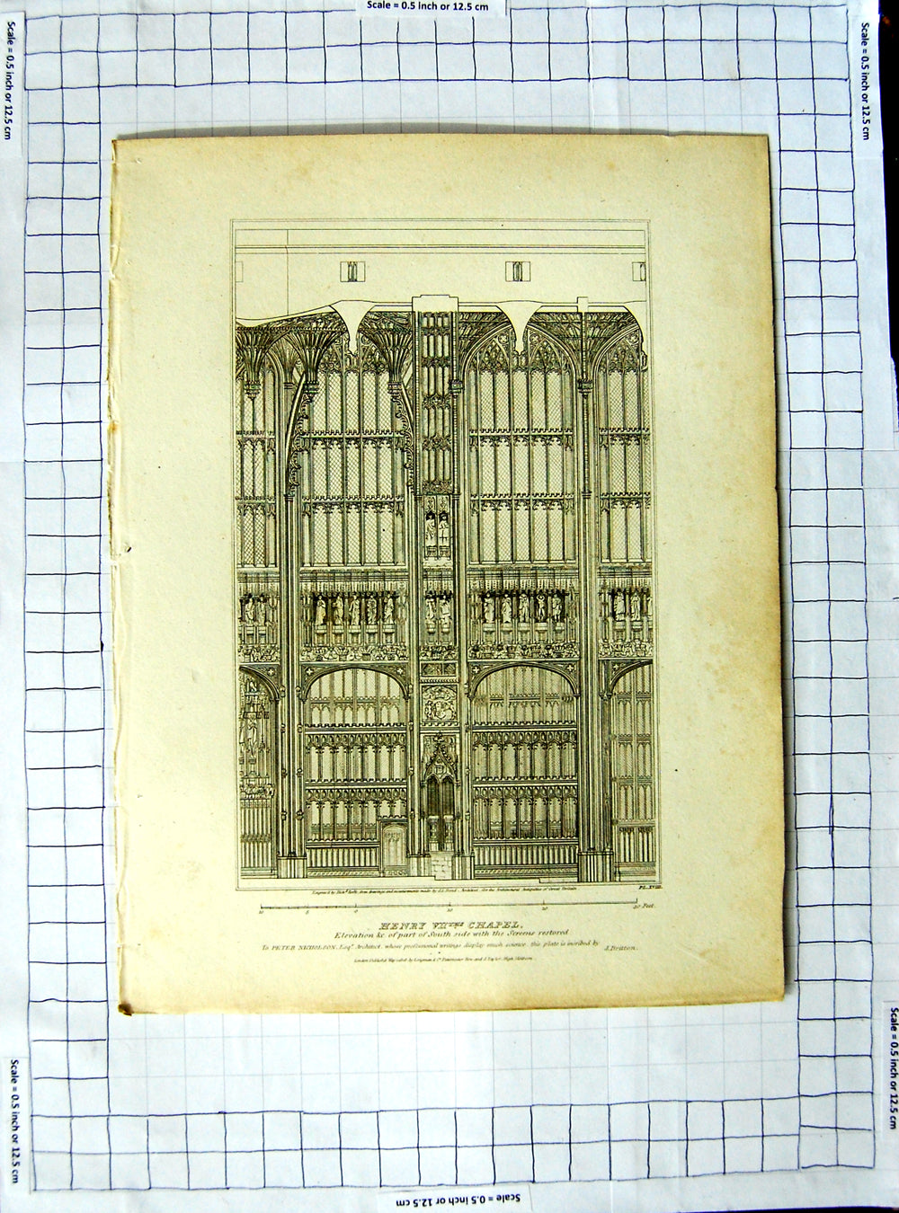 Old Antique Print 1808 Screens Henry Vii Chapel Architecture Roffe Bond 19th
