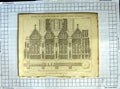 Original Old Antique Print 1836 Plan Lady Chapel St. Saviours Southwark Hawkins