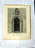 Original Old Antique Print 1818 Hadiscoe Church Norfolk Adey Sands Architecture
