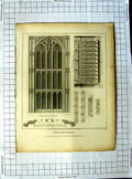 Old Antique Print 1808 Henry Vii Chapel Pinnacles Windows Roffe Thompson 19th