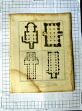 Original Old Antique Print 1819 Plans Crypt Lastingham Romsey Church Gladwin