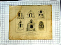Original Old Antique Print 1820 Church Windows Castle Chichester Mackenzie Keux