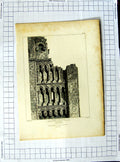 Old Print Ref.370 1813 Croyland Abbey Church Lincolnshire Mackenzie Keux