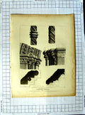 Original Old Antique Print 1807 Door Ockendon Church Essex Roffe Mackenzie 19th