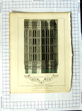 Old Antique Print 1808 Plan Tower Window Henry Vii Chapel Roffe Thompson 19th