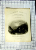 Original Old Antique Print View Entrance Hudson Highlands Near Newburgh Yachts