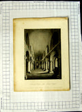 Original Old Antique Print Interior Tower London Norman Chapel Sly Melville