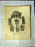 Antique Old Print Ref.372 1805 Priory Church Dunstaple Bedfordshire Woolnoth
