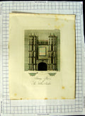 Original Old Antique Print Architecture Chimney Piece Holbein Chamber