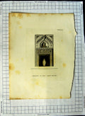 Original Old Antique Print Architecture Chimney China Room