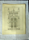 Old Antique Print Architecture Chateau Fontaine Le Henri Caen Pugin Keux