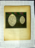 Old Antique Print Seal College Chapel St. George'S Windsor Mary Luffield